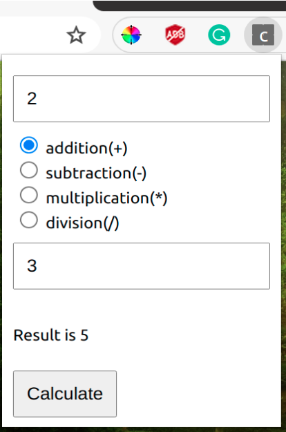 A Basic Calculator App as an Extension to Google Chrome Browser