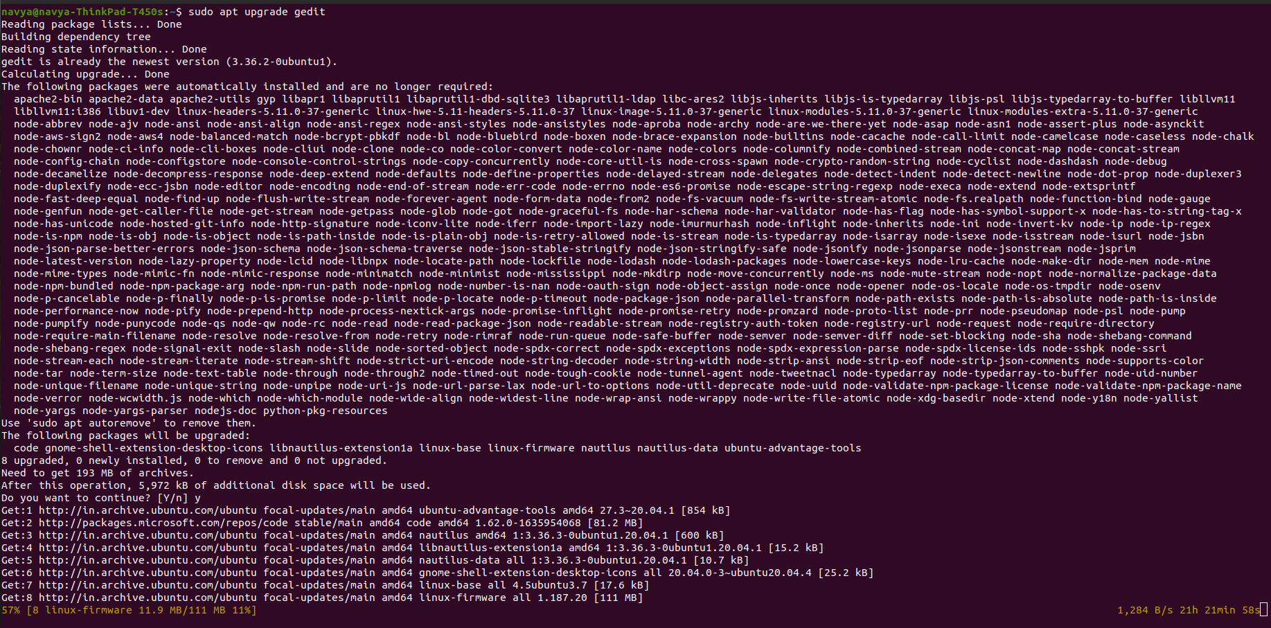 Upgrading packages using Ubuntu command line
