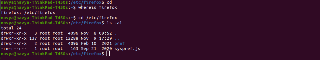 Ubuntu terminal shows that Firefox is partially removed