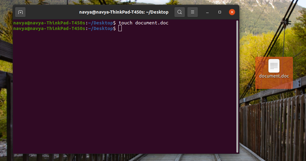 Creating doc file using Ubuntu terminal