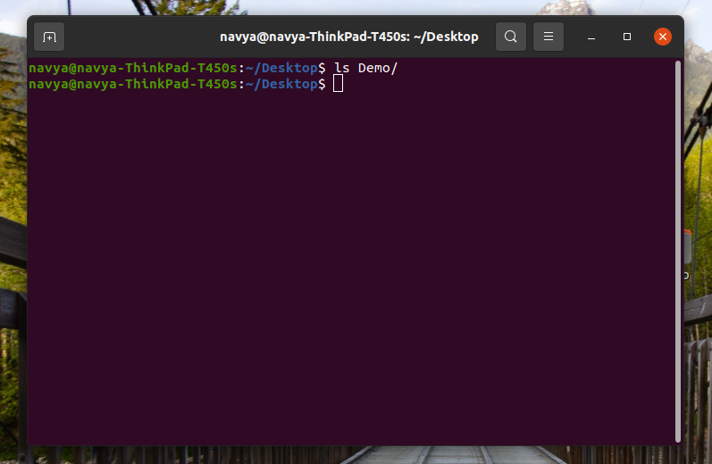 listing the directory using terminal