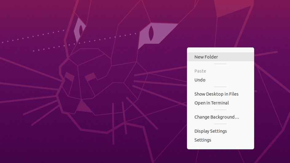 Creating folder using Ubuntu GUI