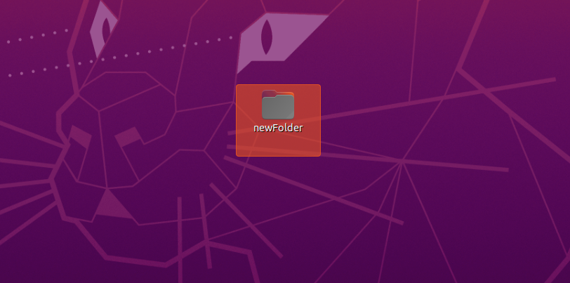 Folder is created with the name newFolder