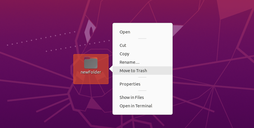 Deleting folder using Ubuntu GUI