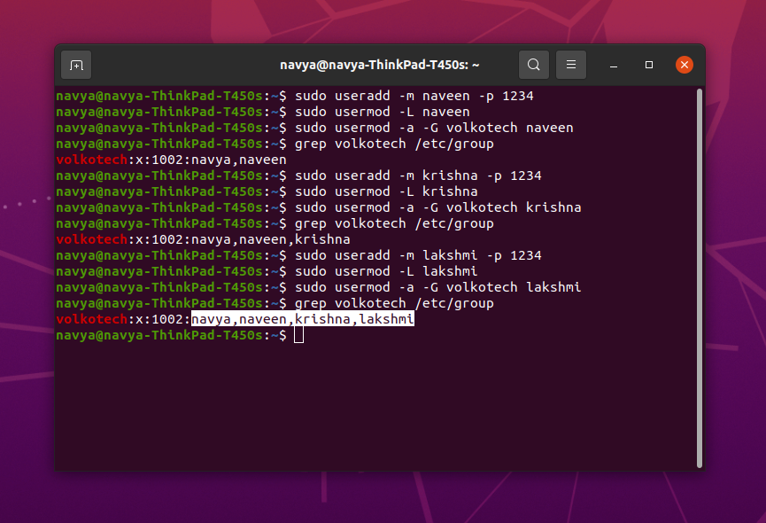 Validating user's group using Ubuntu terminal