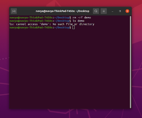 Removing the folder using terminal