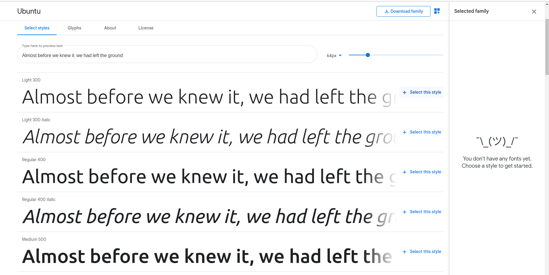 choosing font family
