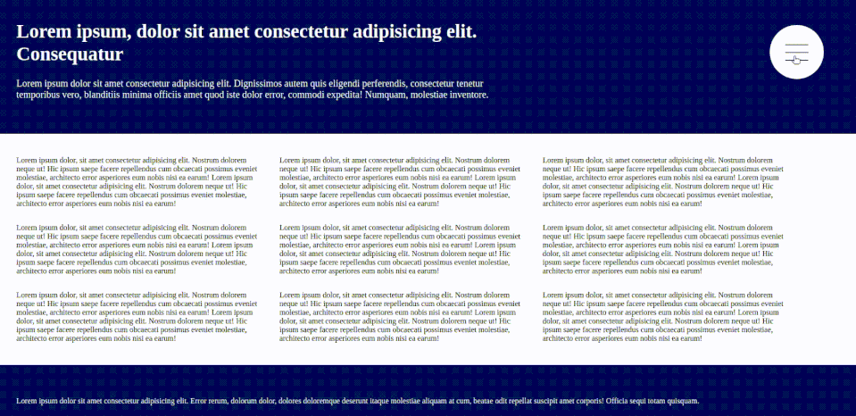 Result of toggle menu with pure CSS GIF