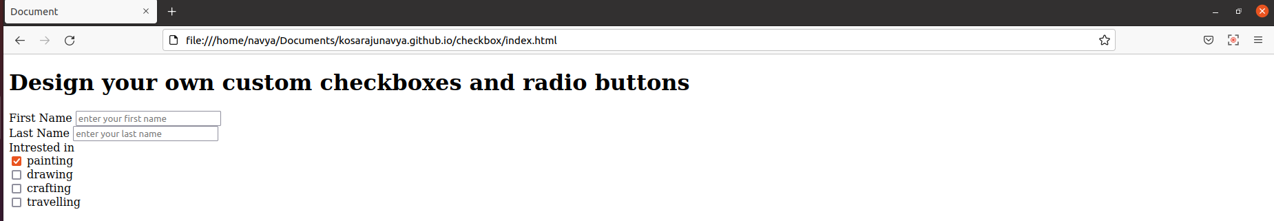 Checkbox display in Firefox Browser