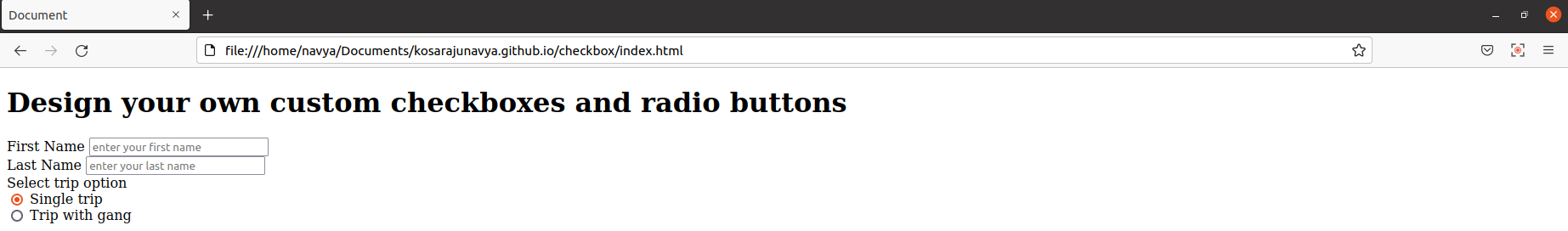 Radio Button display in Firefox Browser