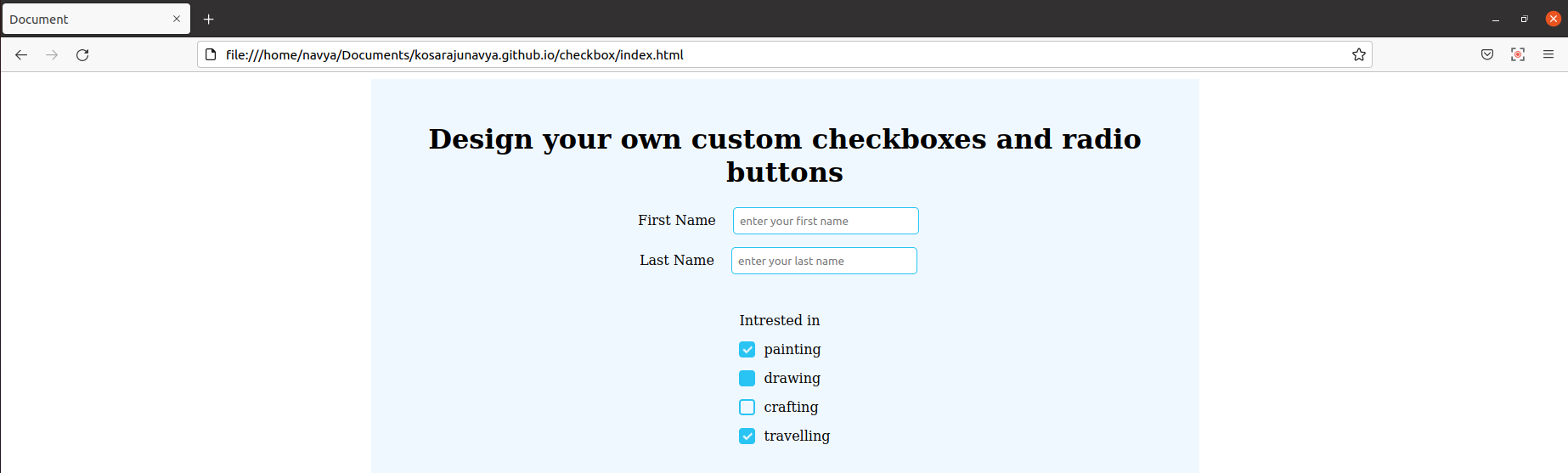 Custom Checkbox display in Firefox Browser