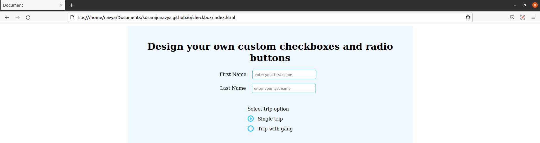 Custom Radio display in Firefox Browser
