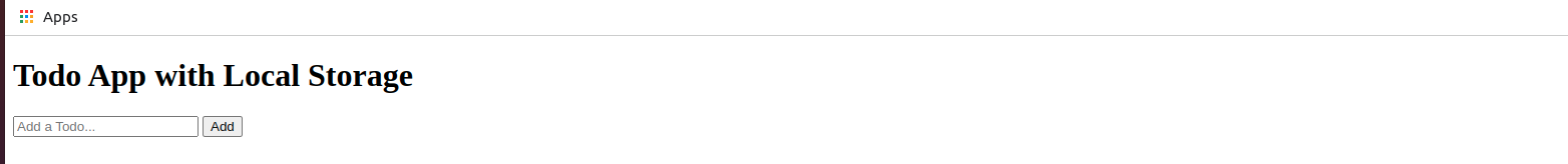 Result of To-Do app page with plain HTML