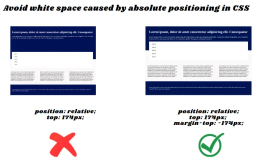 How to eliminate Unwanted White Spaces caused by position in CSS ...