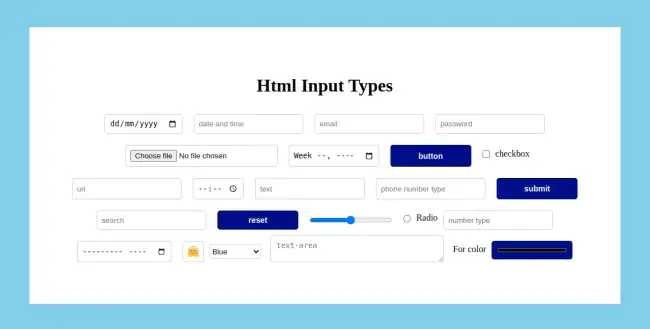 Cheat sheet for HTML input types banner image