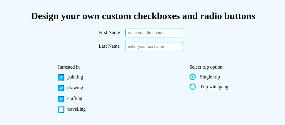 Designing Custom Checkbox and Radio Buttons with CSS Banner Image